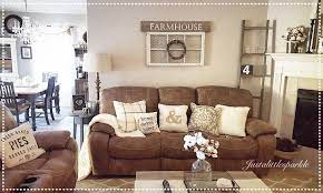 Open decor & pillows dropdown. Living Room Rustic Family Room Farmhouse Ladder Brown Couch Living Room Farm House Living Room Rustic Family Room