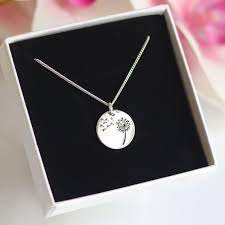 Flower Dandelion Necklaces For Women Gift For Her Sterling Etsy