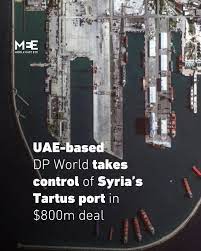 📰 Syria has formally handed over operations of Tartus port, the second  largest port in the country, to the UAE-based logistics company DP World. DP  World officially commenced operations on Wednesday, months