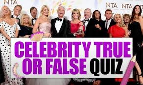 Does this sound about right to you? Celebrity True Or False Quiz Questions And Answers 15 Questions For Your Home Pub Quiz Celebrity News Showbiz Tv Express Co Uk