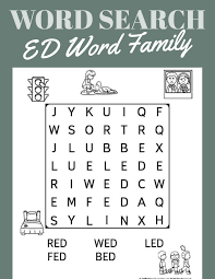 Ed Word Family Word Search Primarylearning Org Word Families Free Homeschool Resources Teaching Homeschool