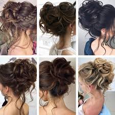 Realizza una semi coda di cavallo sui capelli ricci. Xnaisintetico Disordinato Capelli Ricci Panino Chignon Scrunchy Fascia Per Capelli Nero Marrone Capelli Finti Coda Di Capelli Per Le Donne Forcine Capelli Sintetici