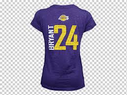Flaunt your sleek nba aesthetic at the next game with iconic los angeles lakers jerseys available at lakers store. T Shirt Los Angeles Lakers Jersey Clothing Kobe Bryant Purple Tshirt Blue Png Klipartz