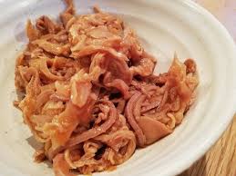千葉の超b級激旨手土産 一平食品の もつにんにく漬 は最高だあ 料理