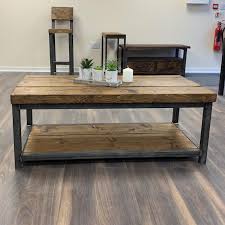 Diy wood and metal dining table with no welding!! Coffee Table C02 With Extra Thick Top And Additional Bottom Shelf Metal Frame Handmade In Rotherham Coffee Table Coffee Table Metal Frame Solid Coffee Table