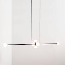 Apollo Six Chandelier Contemporary Linear Matte Black Led Modern Light Fixture For Sale At 1stdibs