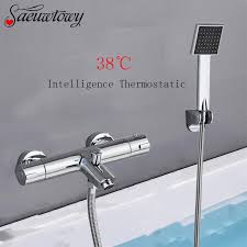 Find the best bathroom faucets that is perfect for your bathroom. 2021 Chrome Telephone Type Wall Mounted Thermostatic Shower Faucet Set Bathroom Faucet Hot And Cold Bathroom Tap Mixed Valve Bathtub From Baibuju8 68 34 Dhgate Com