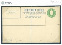 Check spelling or type a new query. E37b 1922 Ireland 5d Emerald Registered Envelope Unused Code Eq Under Flap Register Hipstamp