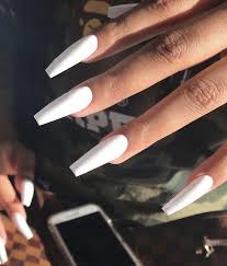 They brighten up the nails, giving a healthy appearance. Nails And White Image White Acrylic Nails White Coffin Nails Best Acrylic Nails