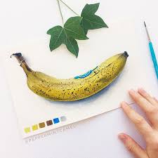New The 10 Best Drawing Ideas Today With Pictures Watercolor Banana This Was My First Banana Painting But It Will Definitely Not The Last Banana One I