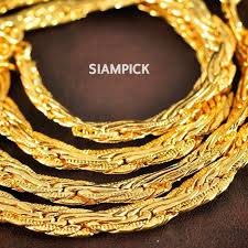 Thai Baht 22k 23k 24k Yellow Gold Plated 24 Inch 7mm Pharaoh Chain Necklace N018 Gold Chains For Men Chains For Men Gold Chains
