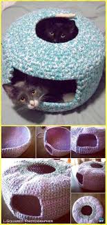 This crochet cat bed project that we will be showing you all today is super comfortable, and your cat will right at home with it. Crochet Cute Cat Nest Bed Free Pattern Crochet Cat House Patterns Catcute Crochet Cat Bed Cat Bed Pattern Crochet Cat Toys