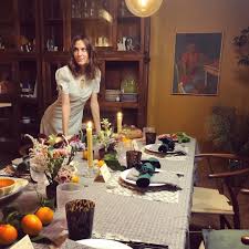 Beautiful table settings wedding table settings place settings blue table settings setting table dinner table settings outdoor table settings get this look for less: Alexa Chung On Instagram Are You Hosting Christmas Are You Fearing Out Part 2 Of Dream Dinner Dinner Party Outfits Dinner Party Dress Christmas Party Dress