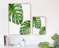 Tropical Leaf Tropical Leaves Monstera Leaves Inspirational Wall Art Thank You Gift Scandinavian Ar Digital Wall Art Leaf Wall Art Inspirational Wall Art