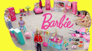 بيت باربي غرفة نوم و مطبخ و مكتب و مجموعة ملابس باربي ألعاب بنات Barbie Collection Youtube