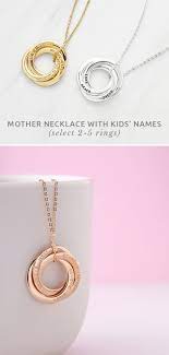 Mother S Necklace With Kids Name Baby Name Necklace Russian Ring Necklace With Children Names Necklace With Kids Names Mothers Necklace Diy Gifts For Mom