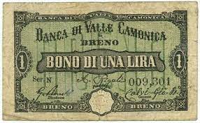 Mutui, prestiti, conti e carte. 1 Lira Biglietto Fiduciario Banca Di Valle Camonica In Breno 1874 1893 Bb Eur 300 00 Picclick It