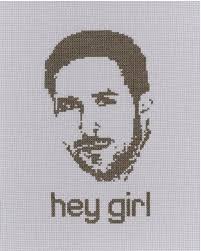 Ryan Gosling Hey Girl Completed 8x10 Cross Stitch Etsy Cross Stitch Funny Cross Stitch Hey Girl Ryan Gosling