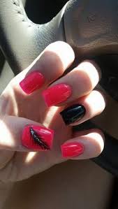 Acrylic Hot Pink And Black Nail Designs Pin On Mo2