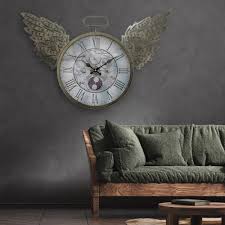 Maybe you would like to learn more about one of these? Wall Clock Large Living Room Clock Wall Clock Retro Analog Wings Roman Clock Face Iron Lxw 43 X 70 Cm Living Room Etc Shop Lamps Furniture Technology Household All From One