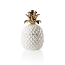 The golden pineapple 6.5 paper disposable napkins will add a tropical feel to your party. Amazon Com Torre Tagus Pineapple Ceramic Canister Crown Lid Hawaiian Themed Home Decor Accent Short White Gold Home Kitchen