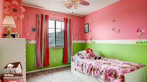 Gray walls, pink chair, contemporary bedroom design with a room divider. Green Pink Colour Combination Ceiling Colour Combination Youtube