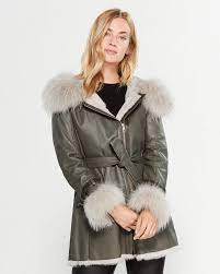 Intuition Paris Full Zip Real Fur Trimmed Long Leather Coat Long Leather Coat Leather Coat Fur Trim