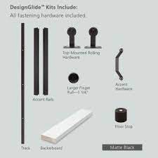 These options include distinctive woodgrain species in several finish colors, versatile paint surface colors, brilliant glass types, and a range of exclusive hardware accents. Jeld Wen 72 In Designglide Matte Black Soft Close Barn Door Sliding Door Hardware Kit Thdjw224500005 The Home Depot