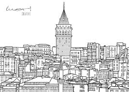 Istanbul Illustration Istanbul Illustrasyonu Galata Kulesi Istanbul Cizimler Cizim