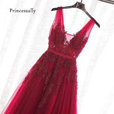Principessa diana potrebbe mettere tale abito elegante. Robe De Soiree Vino Rosso Del Merletto Che Borda Il Vestito Da Sera Lungo Backless Da