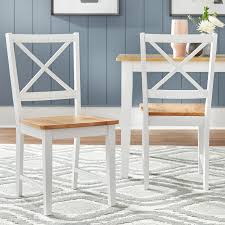 This chaise lounge is built for comfort and durability. Virginia Cross Back Chair Set Of 2 White Natural Walmart Com Walmart Com