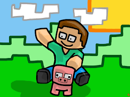Happy Steve Riding A Pig In Minecraft Fan Art By Fpsxgames Fan Art Art Mario Characters