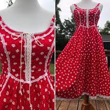 70 S Cherry Red Gunne Sax Sundress Sz 7 Fashion Design Clothes Fancy Dresses Classic Dress