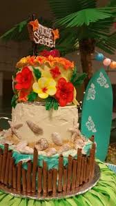 Hawaiian Themed Baby Shower Cake This Was A 3 Tier Cake The Top 6 Cake Was Vegan Doubl Chocolate Cake Decoration Double Chocolate Cake Chocolate Decorations