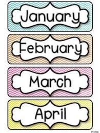 Free Chevron Printable Months Of The Year Months In A Year Classroom Calendar Month Labels