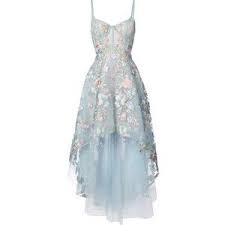 Marchesa Notte Floral Embroidered High Low Dress Asymmetrical Prom Dress Floral Embroidery Dress Prom Dresses Blue