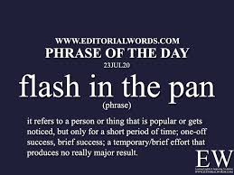 Phrase Of The Day Flash In The Pan 23jul20 Idioms And Phrases Phrase Of The Day Learn English Words