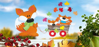 Fuchsfamilie Beim Herbstausflug Familie De Basteln Herbst Fensterbild Basteln Basteln Herbst