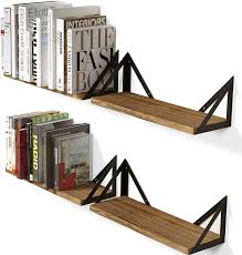 Maybe you would like to learn more about one of these? Buy Wallniture Minori Floating Shelves Set Of 4 Small Bookshelf Unit For Bedroom Office Bathroom And Living Room Natural Burned Rustic Wood Wall Decor With Metal Floating Shelf Bracket Online In Vietnam