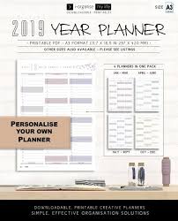 2019 Personalise Wall Planner Downloadable Wall Calendar