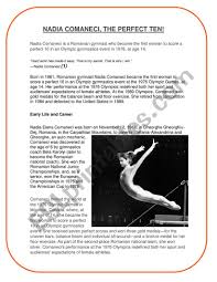 She has been married to bart conner since april 26, 1996. Nadia ComÄƒneci The Perfect Ten Esl Worksheet By Sposh03