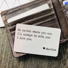 Birthday Surprise Ideas For Husband Long Distance Personalized Metal Wallet Insert Card With Any Text Quote Christmas Gift For Boyfriend Gifts Long Distance Surprise Boyfriend Gifts Diy Gifts For Girlfriend