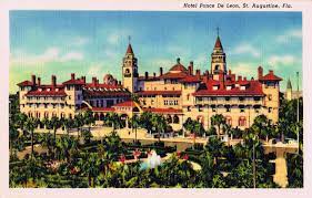 Hotel Ponce De Leon St Augustine Postcard Print Palm Gallery Custom Framing St Augustine St Augustine Florida Old Florida