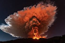 In Pictures Mount Etna Eruption Lights Up Sicily S Night Sky Bbc News