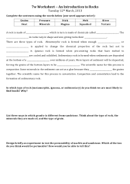 But what do you really know about them? 7w Introduction To Rocks Worksheet