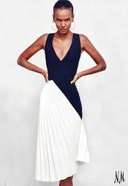 Roland Mouret Sleeveless Colorblock Pleated Dress Black White Pleated Dress Fashion Roland Mouret Dress