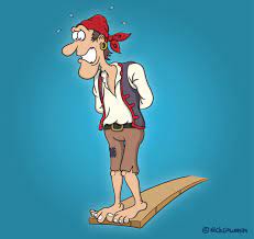 Walk the plank cartoon | cartoon pirate made to walk the plank!