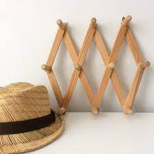 Accordion Hat Rack Vintage Coat Rack Wooden Coat Rack Vintage Folding Peg Rack Wall Decor Boho Decor Accordion Extendable Hat Rack Wooden Coat Rack Vintage Coat Rack Vintage Coat