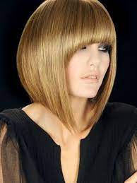 This is a universal hairstyle that is popular all around the world. Bob With Asymmetric Arched Bangs In 2021 Thick Hair Styles Bob Hairstyles For Thick Angled Bob Haircuts