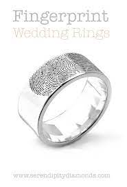 Fingerprint Wedding Rings Unique Fingerprint Rings In 5 Easy Steps Fingerprint Wedding Geeky Wedding Rings Engraved Wedding Rings